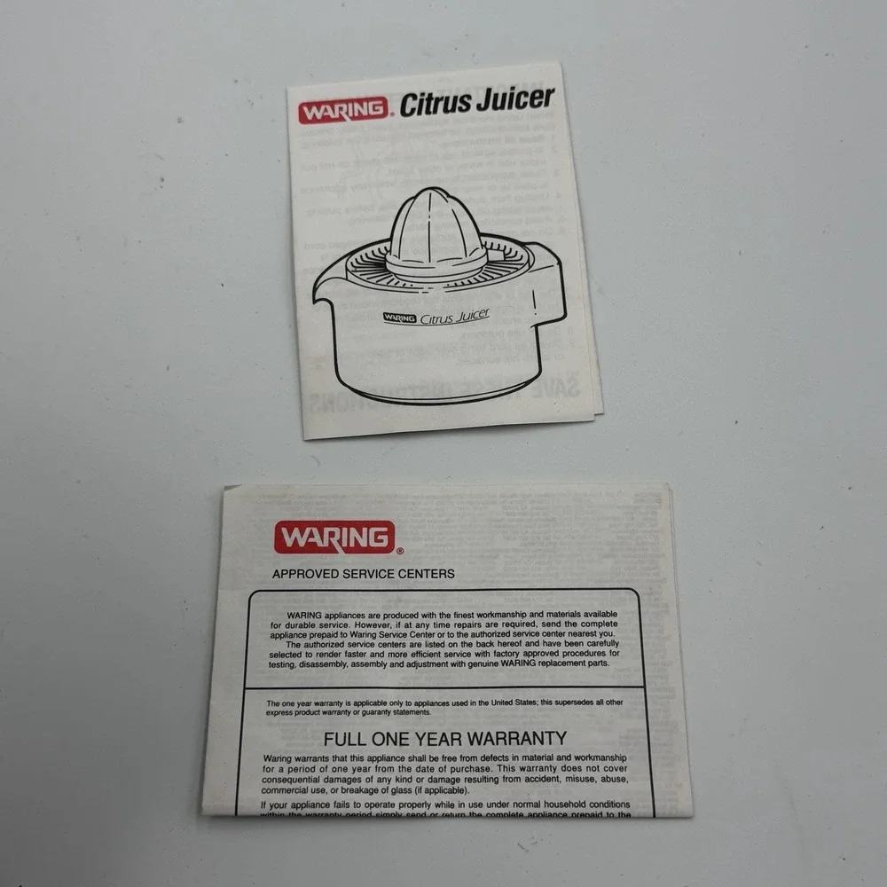 Vintage Waring JC210-1 Citrus Juicer White Electric w/ Original Box